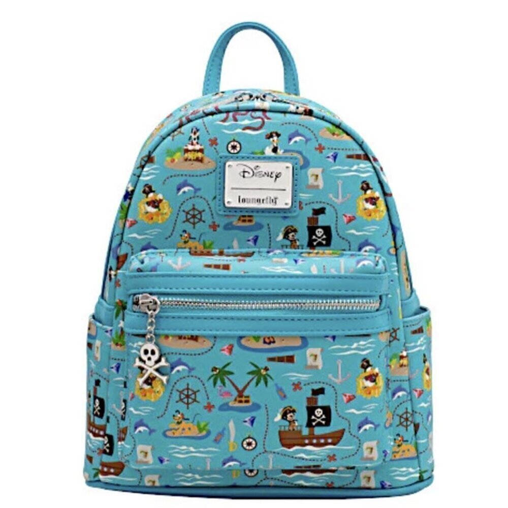 NWT Disney Loungefly Pirate Mickey and Friends All Over Print Mini Bag Backpack